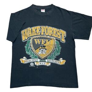 VTG 90s Wake Forest Demon Deacons RARE Single Stitch Men’s Black t-shirt size L